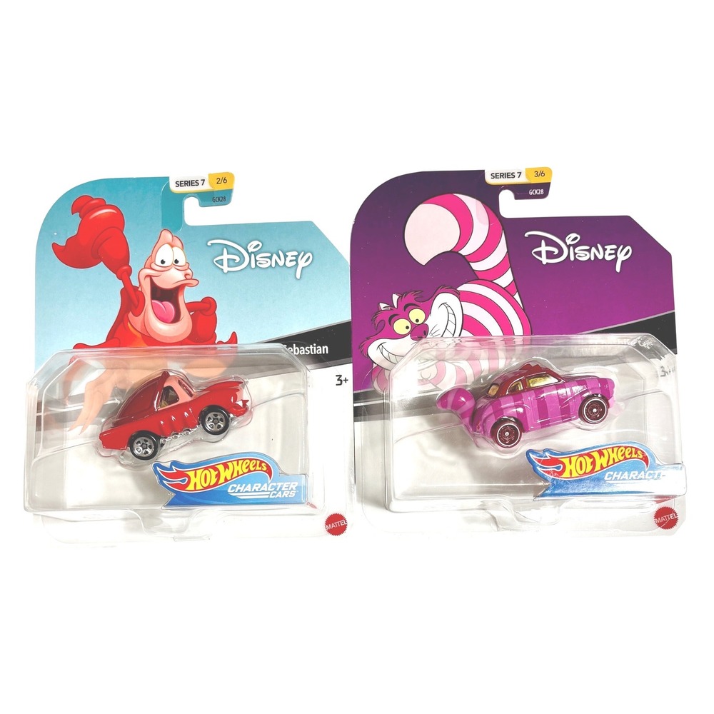 SEBASTIAN & CHESHIRE CAT Hot Wheels 2018 Disney Character Cars